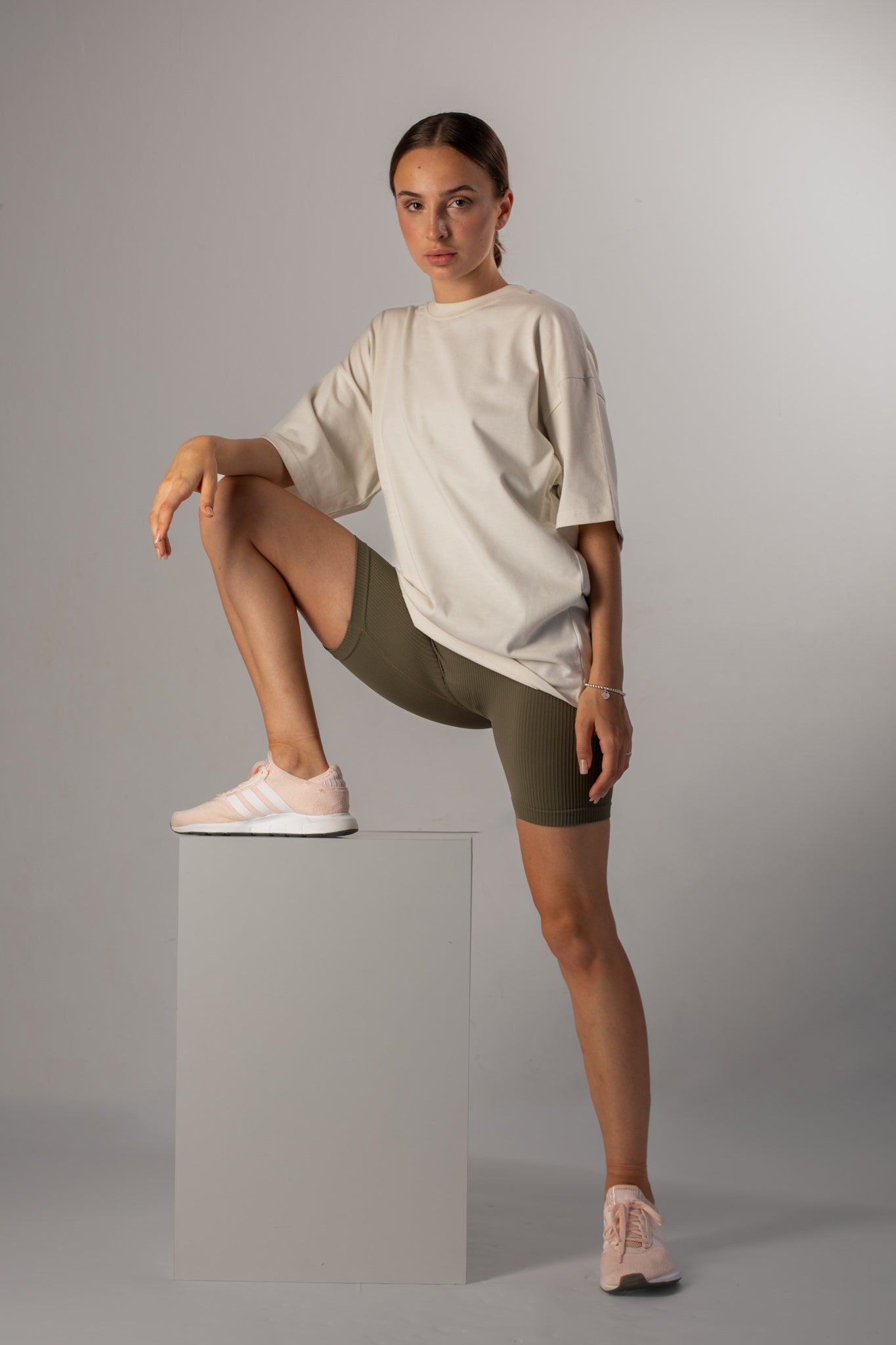 Organic cotton oversized ivory T-shirt