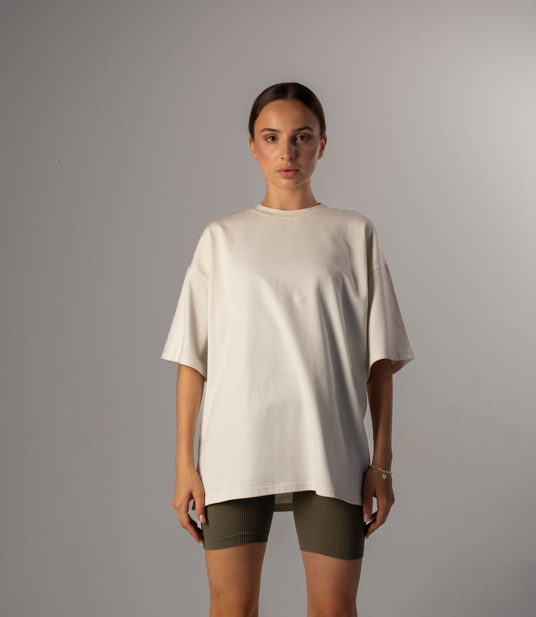Organic cotton oversized ivory T-shirt