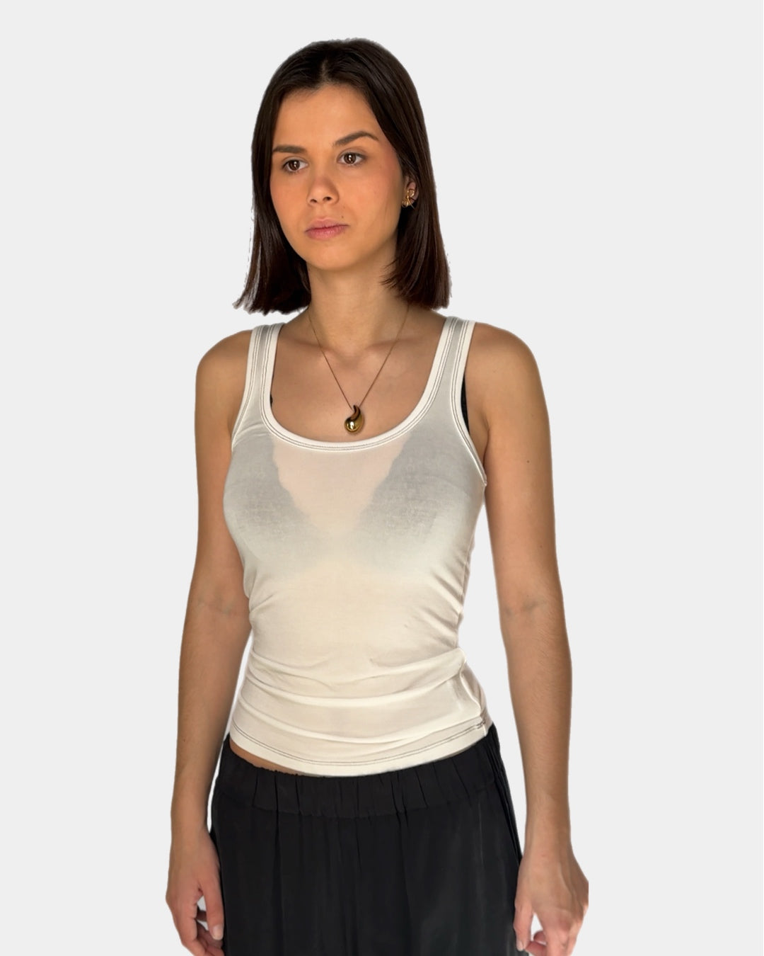 Tank top with decorative vertical seam