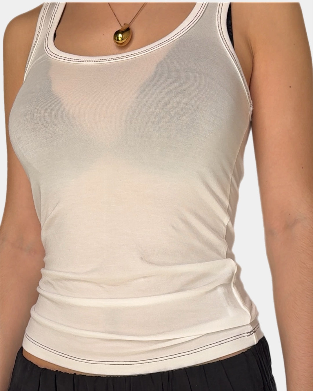 Tank top with decorative vertical seam