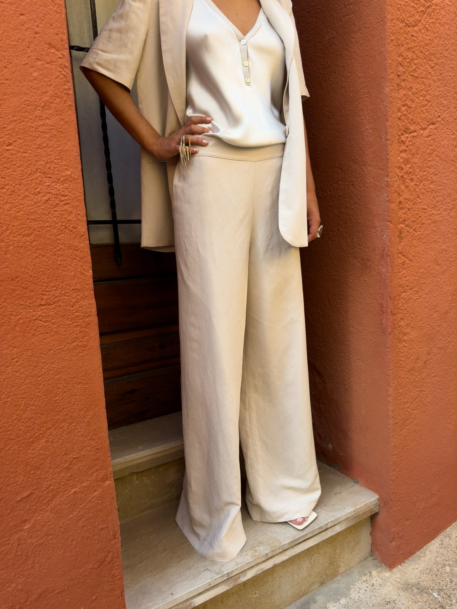 Viscose linen trousers
