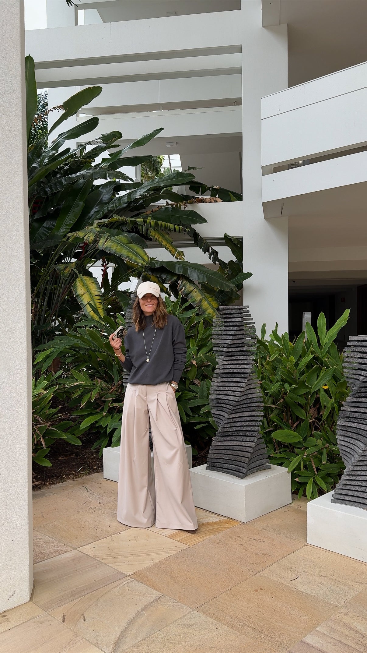 Ivory palazzo trousers