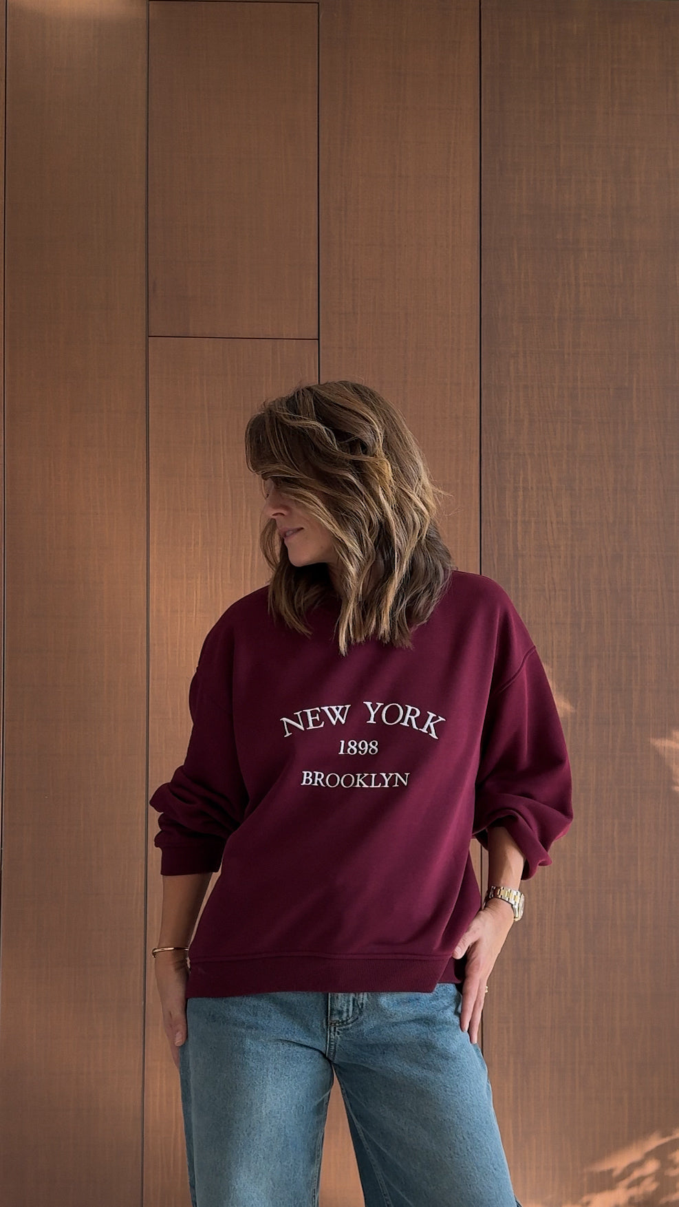 Burgundy cotton sweatshirt