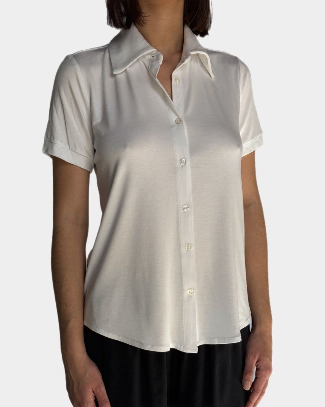 White viscose polo shirt