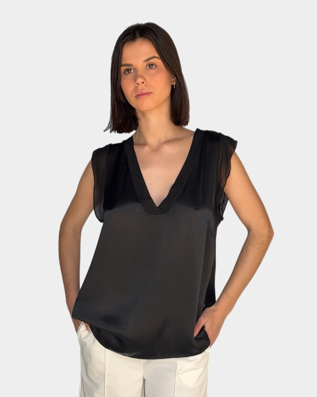 Black viscose top